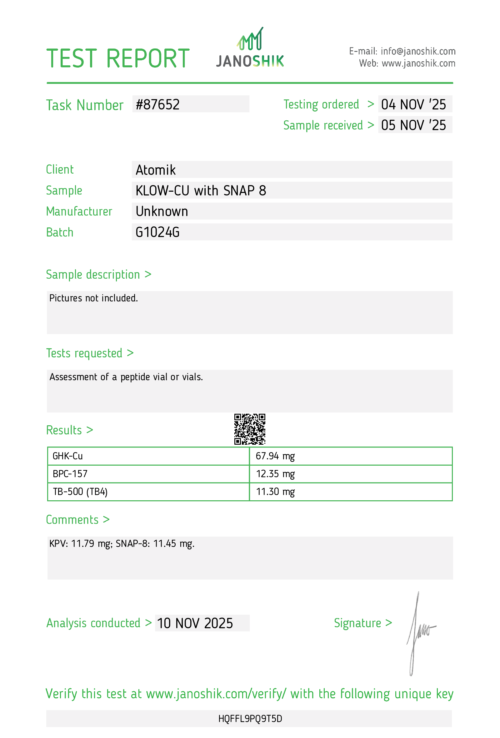 KLOWS-8 115mg (KLOW-CU with SNAP-8)