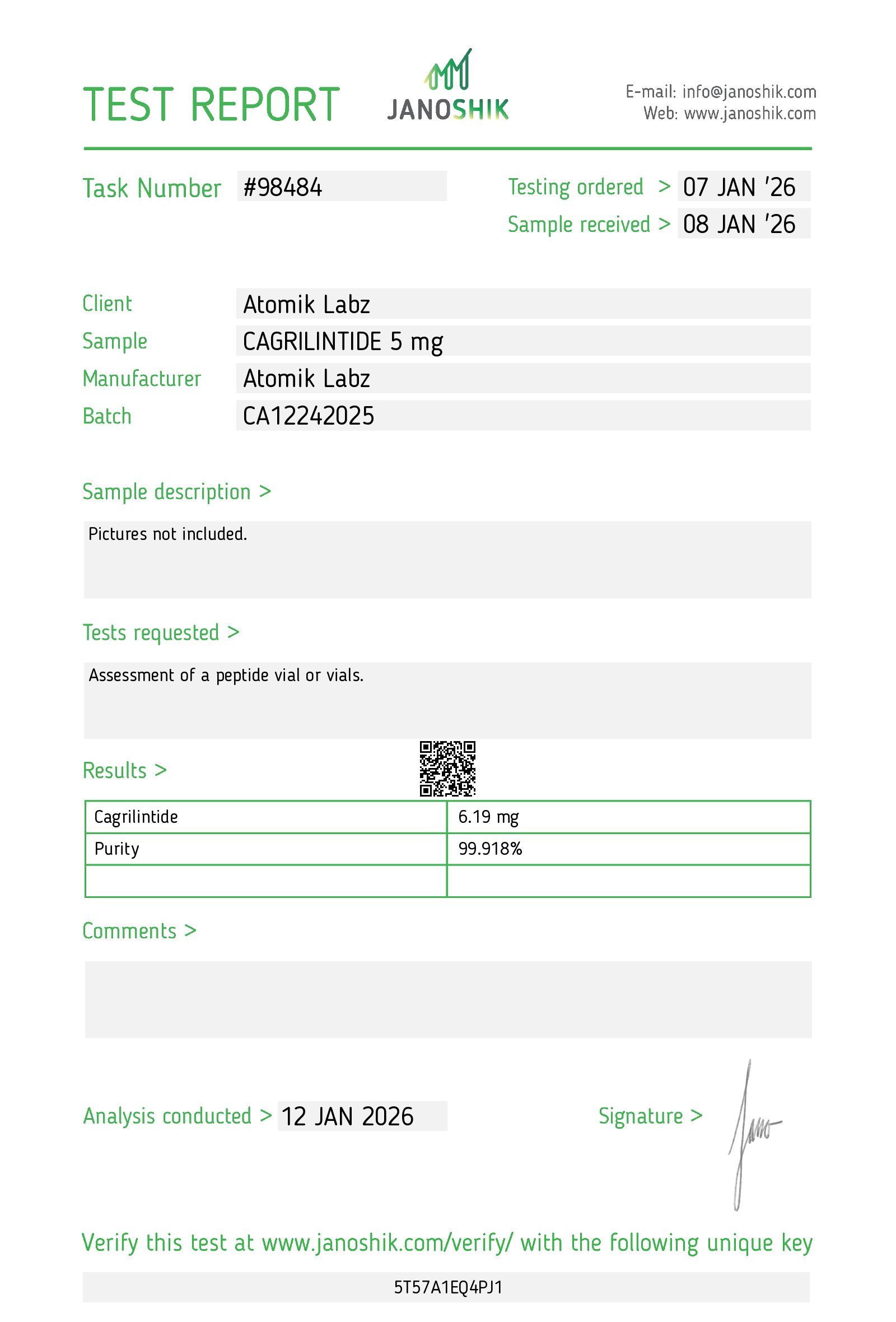 BULK PACK Peptide C – 5mg (10 VIALS)